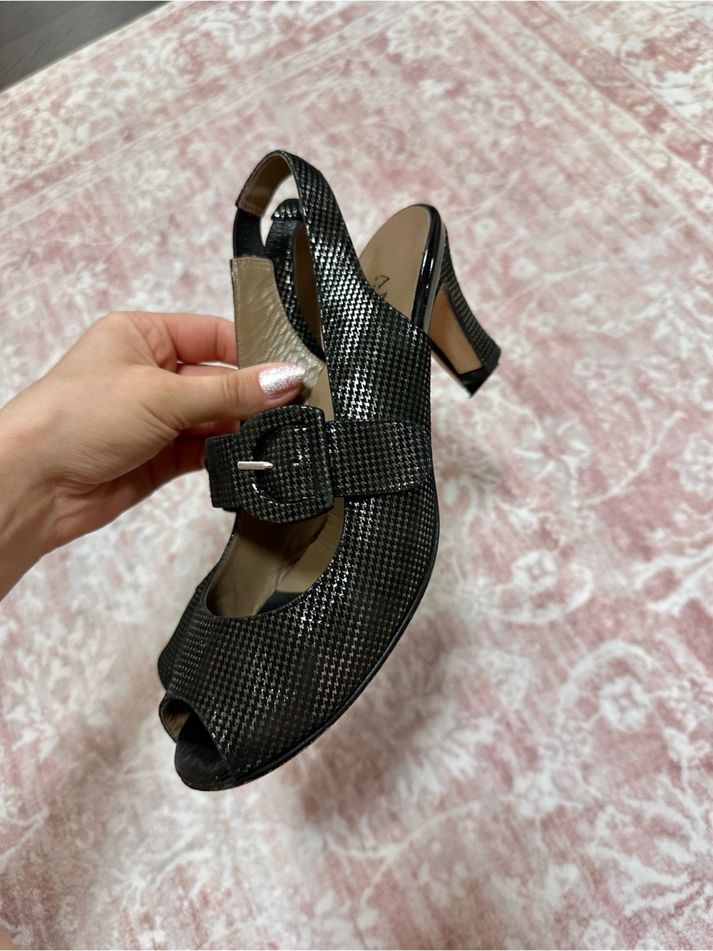 Anyi Lu ✨ Genuine Leather Metallic Sandal Heels - Picture 7 of 11